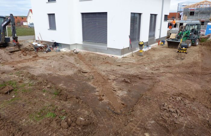 Gartenanlage während Umgestaltung